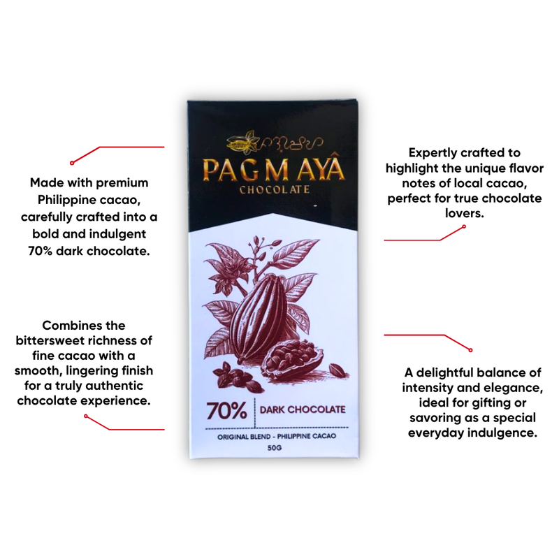 Pagmaya - 70% Dark Chocolate Bar 50g