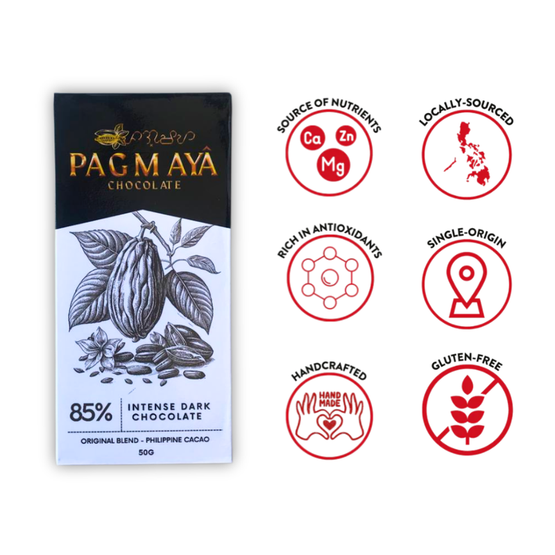 Pagmaya - 85% Intense Dark Chocolate Bar 50g
