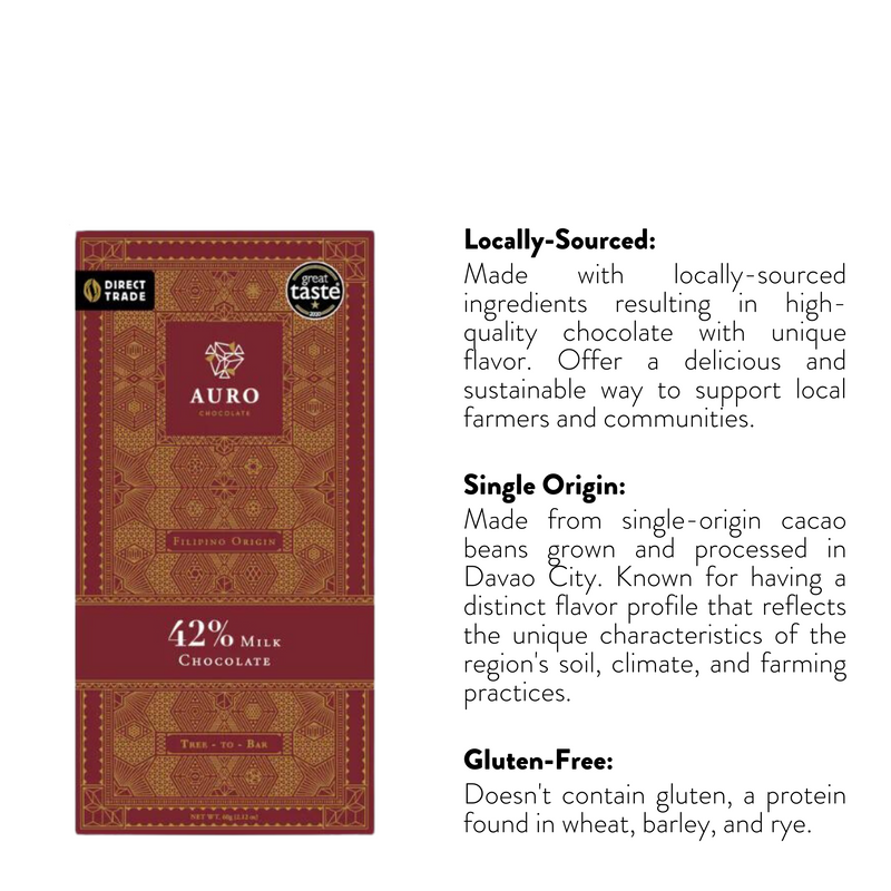Auro Chocolate - 42% Milk Chocolate Bar 60g