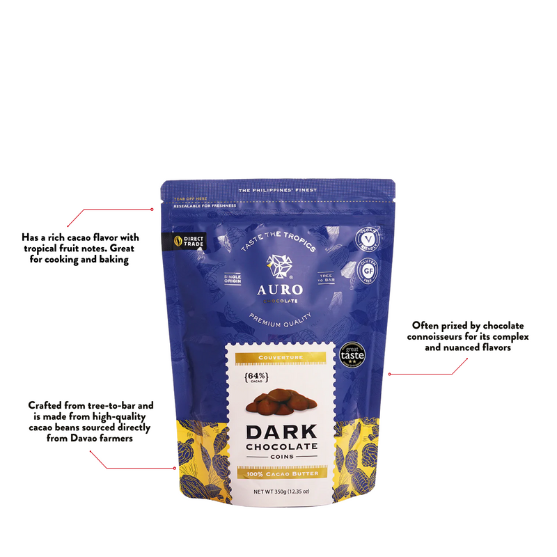 Auro Chocolate - 64% Dark Chocolate Coins 350g