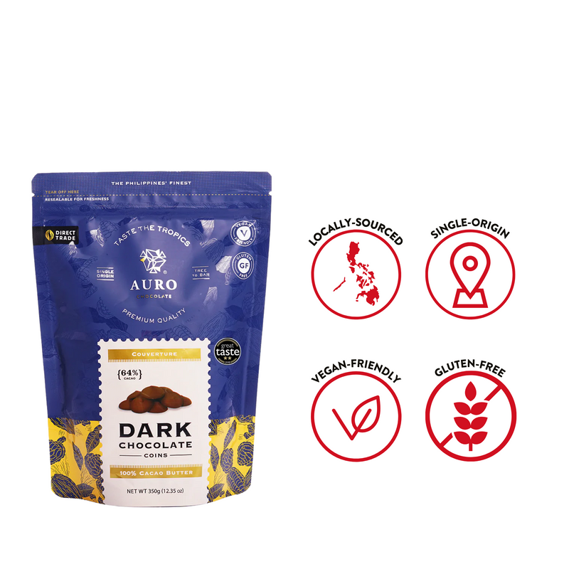 Auro Chocolate - 64% Dark Chocolate Coins 350g