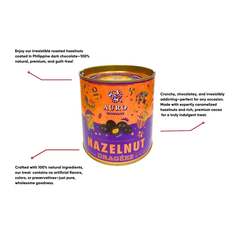 Auro Chocolate - Dark Chocolate Covered Hazelnut Dragees 180G
