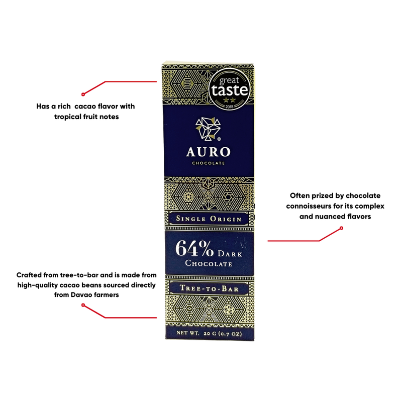 Auro Chocolate - 64% Dark Chocolate Bar 20g