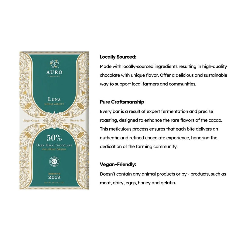 Auro Chocolate - Limited Edition 50% Dark Milk Luna Single-Varietal 60G
