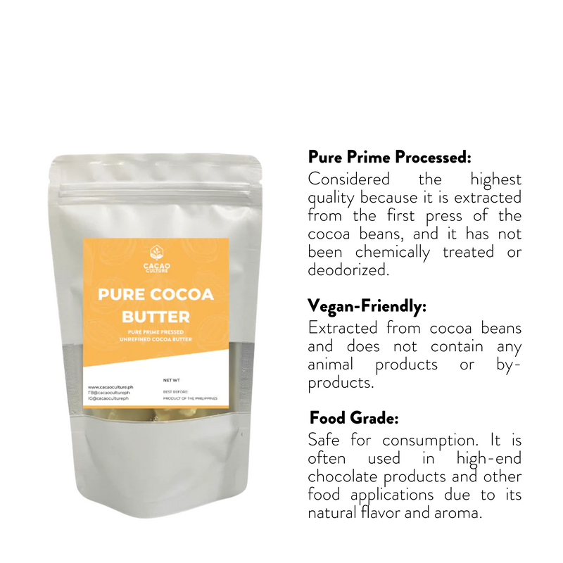 Cacao Culture - Cocoa Butter Chunks (Pure and Unrefined) 100g