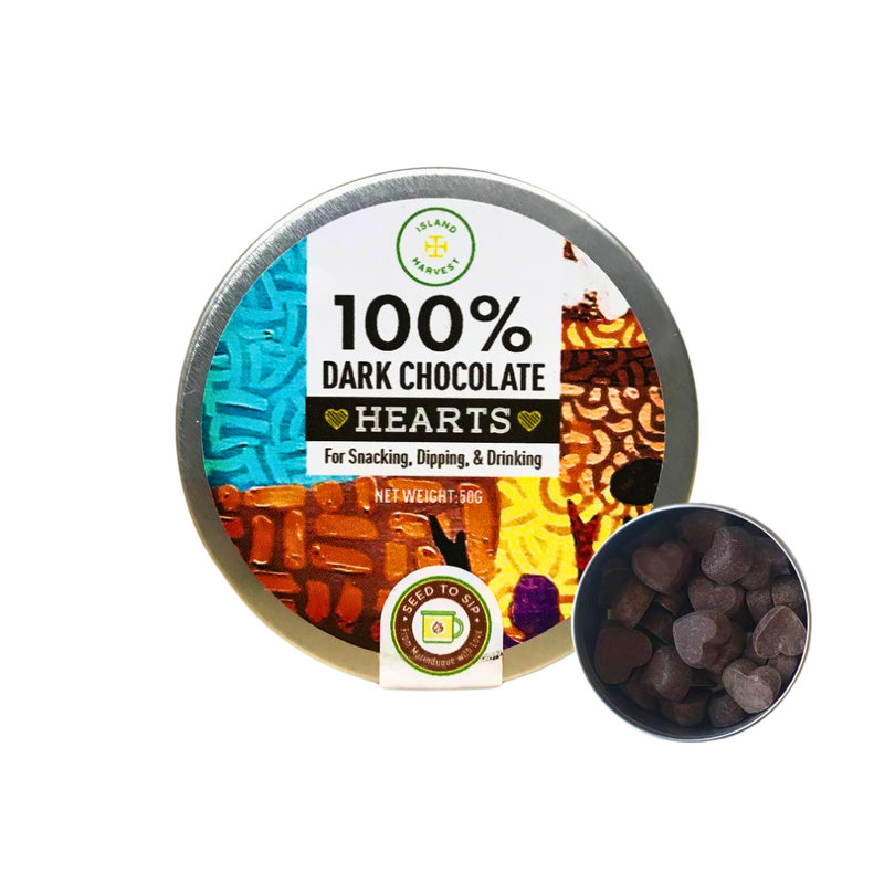 Island Harvest - 100% Dark Chocolate Hearts 50g