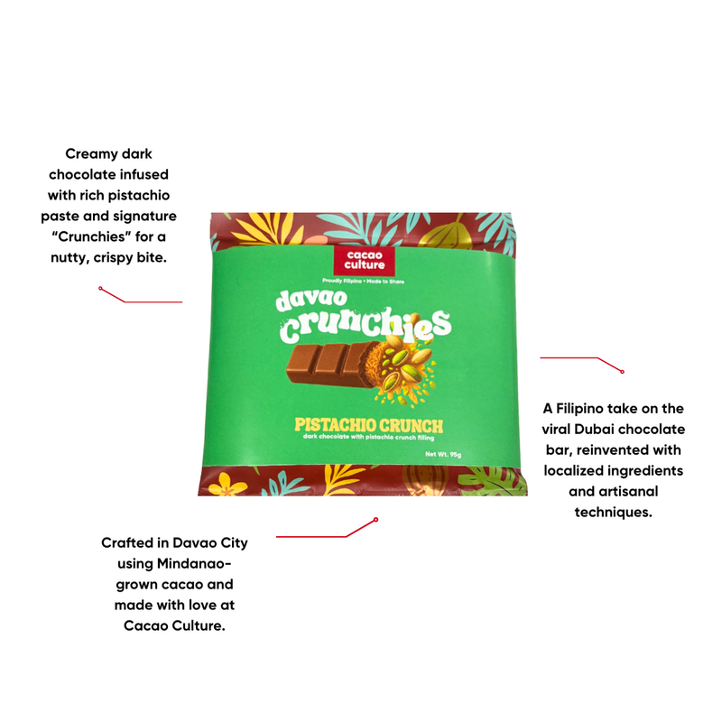 Cacao Culture - Davao Crunchies Pistachio Crunch Dark Chocolate 95g