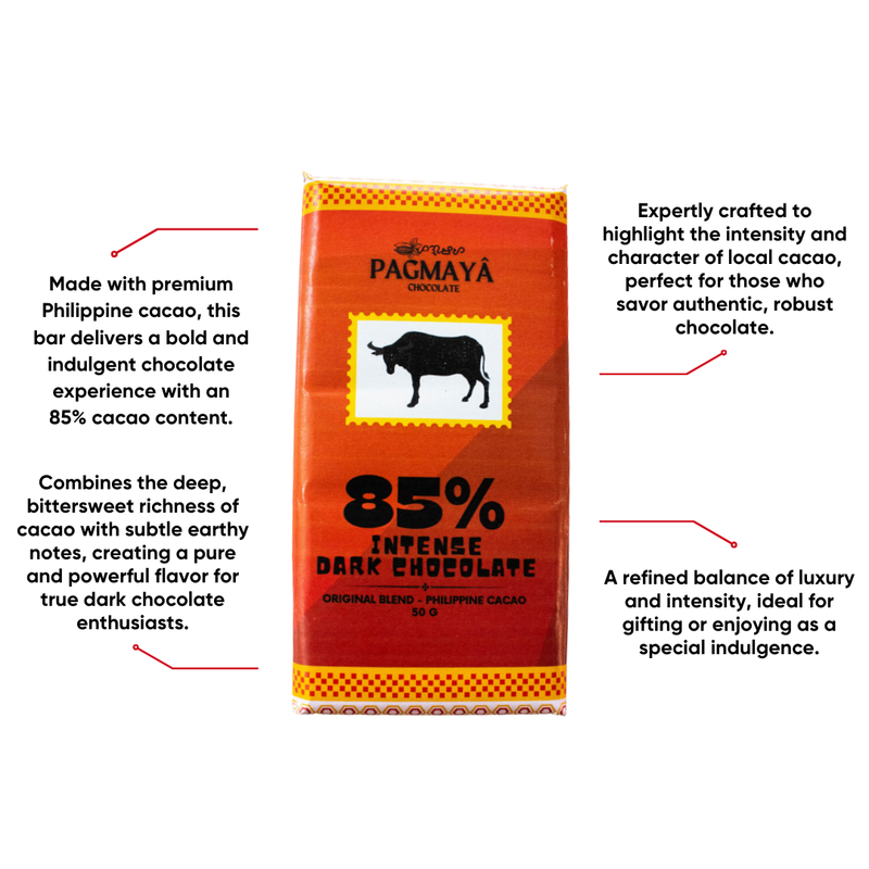 Pagmaya - 85% Intense Dark Chocolate Bar 50g