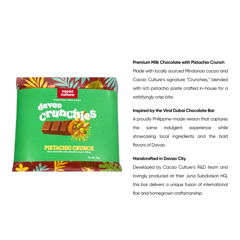 Cacao Culture - Davao Crunchies Pistachio Crunch Dark Chocolate 95g