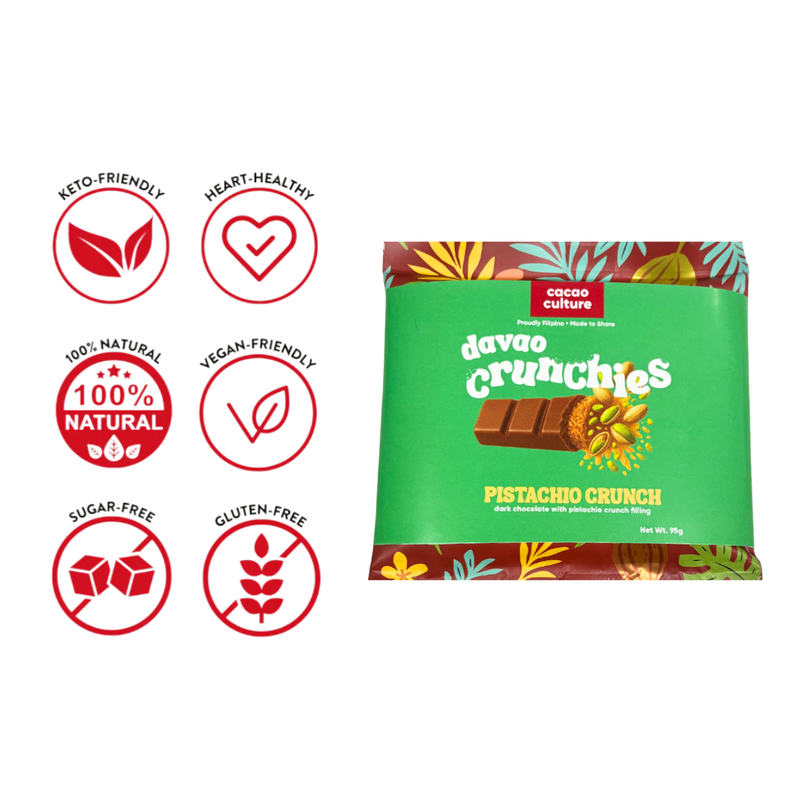 Cacao Culture - Davao Crunchies Pistachio Crunch Dark Chocolate 95g