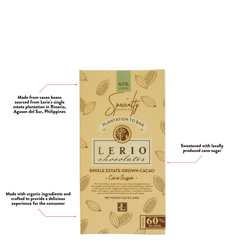 Lerio Chocolate - 60% Dark Chocolate 63g