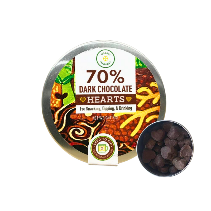 Island Harvest - 70% Dark Chocolate Hearts 50g