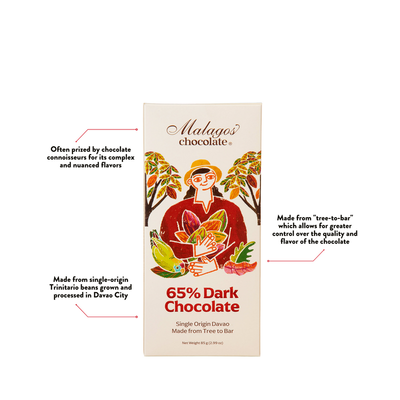 Malagos Chocolate - 65% Dark Chocolate Bar 85g