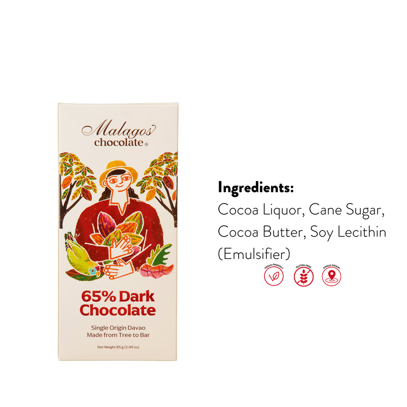 Malagos Chocolate - 65% Dark Chocolate Bar 85g