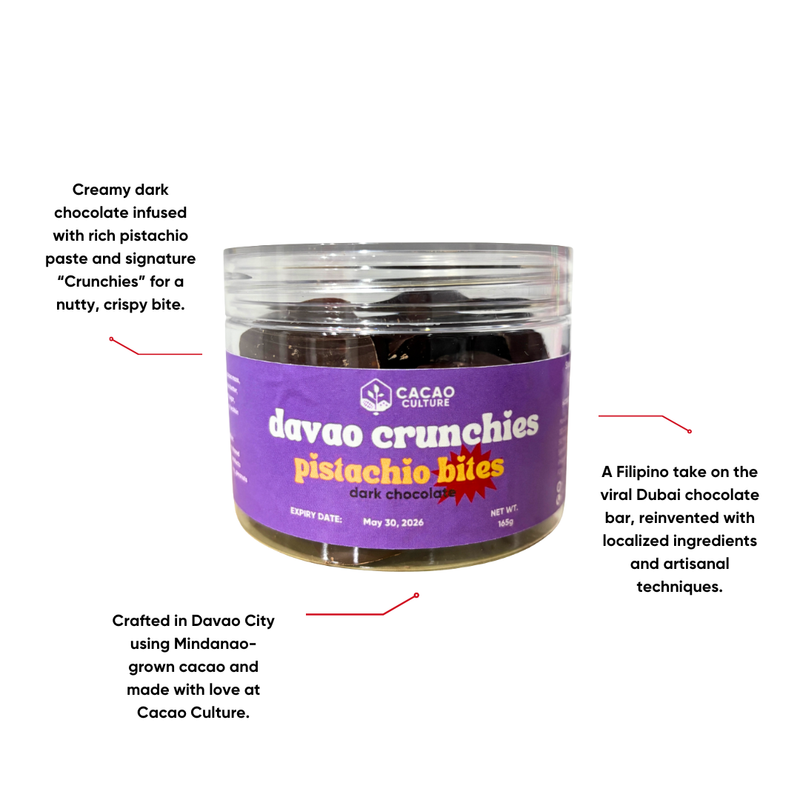 Davao Crunchies Pistachio Bites Dark Chocolate 165g