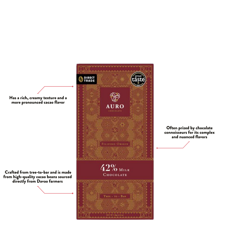 Auro Chocolate - 42% Milk Chocolate Bar 60g