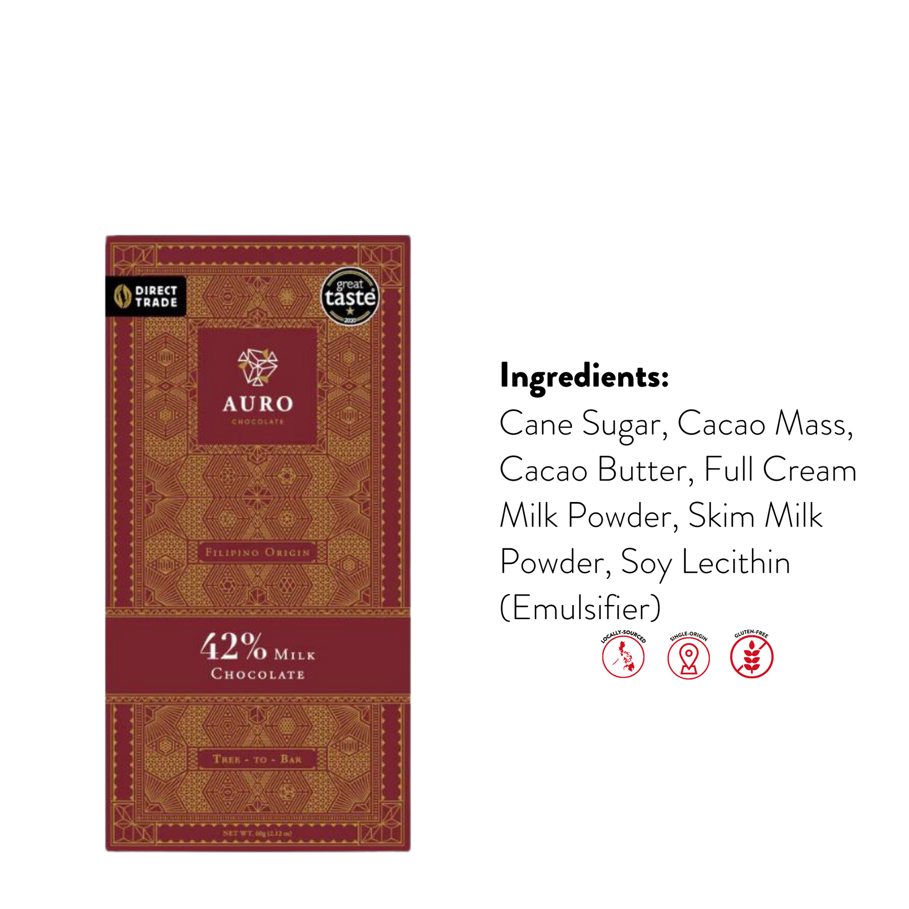 Auro Chocolate - 42% Milk Chocolate Bar 60g – Cacao Culture