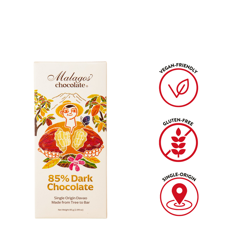 Malagos Chocolate - 85% Dark Chocolate Bar 85g