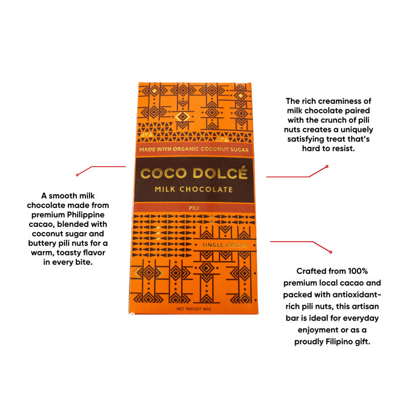 Coco Dolce - Milk Chocolate with Pili Nuts 80g