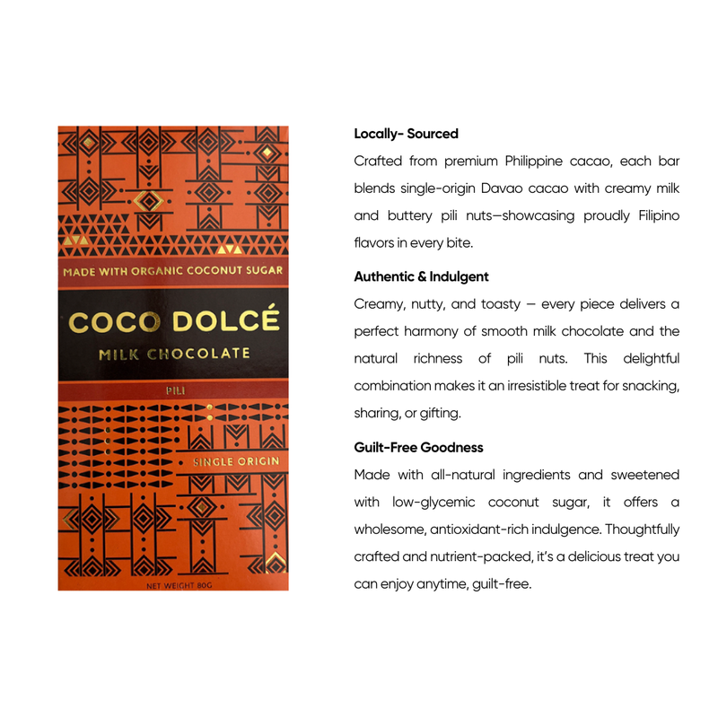 Coco Dolce - Milk Chocolate with Pili Nuts 80g