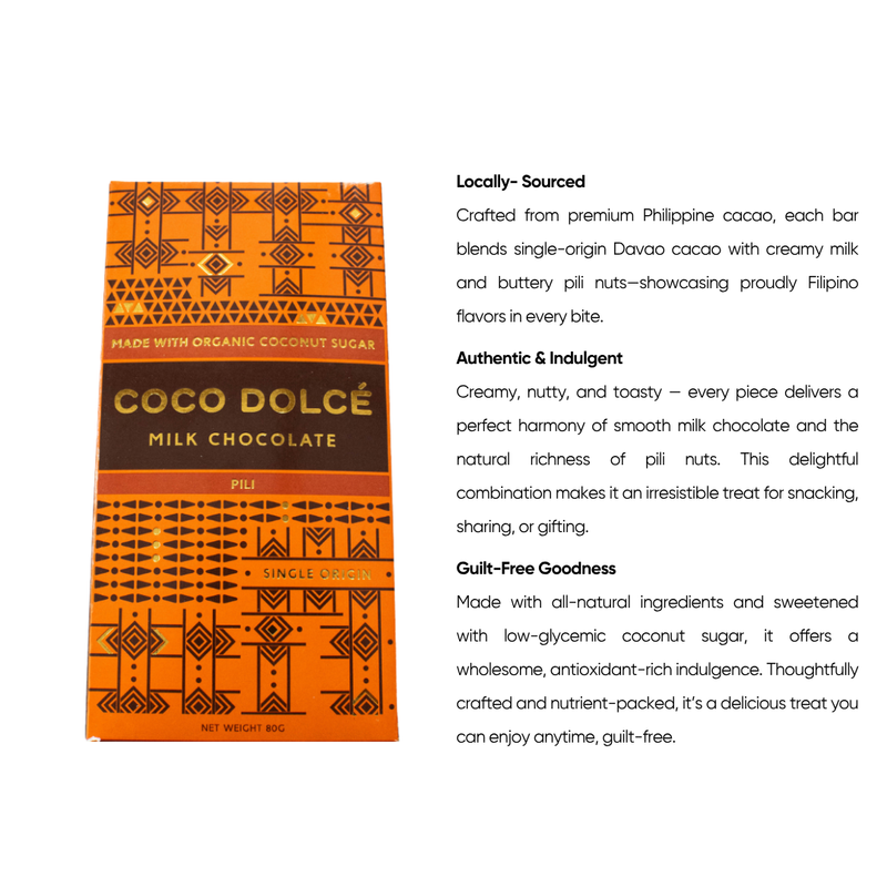 Coco Dolce - Milk Chocolate with Pili Nuts 80g