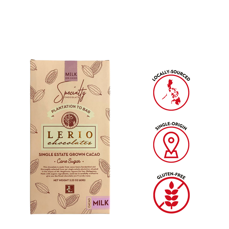 Lerio Chocolate - 35% Milk Chocolate Bar 63g