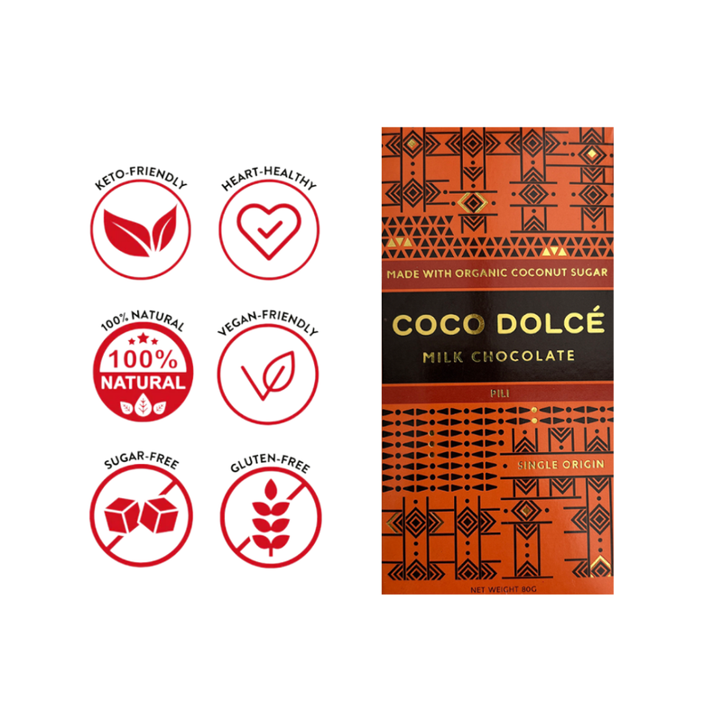 Coco Dolce - Milk Chocolate with Pili Nuts 80g