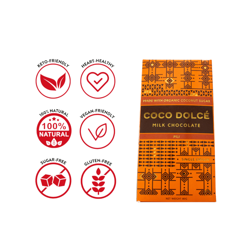 Coco Dolce - Milk Chocolate with Pili Nuts 80g