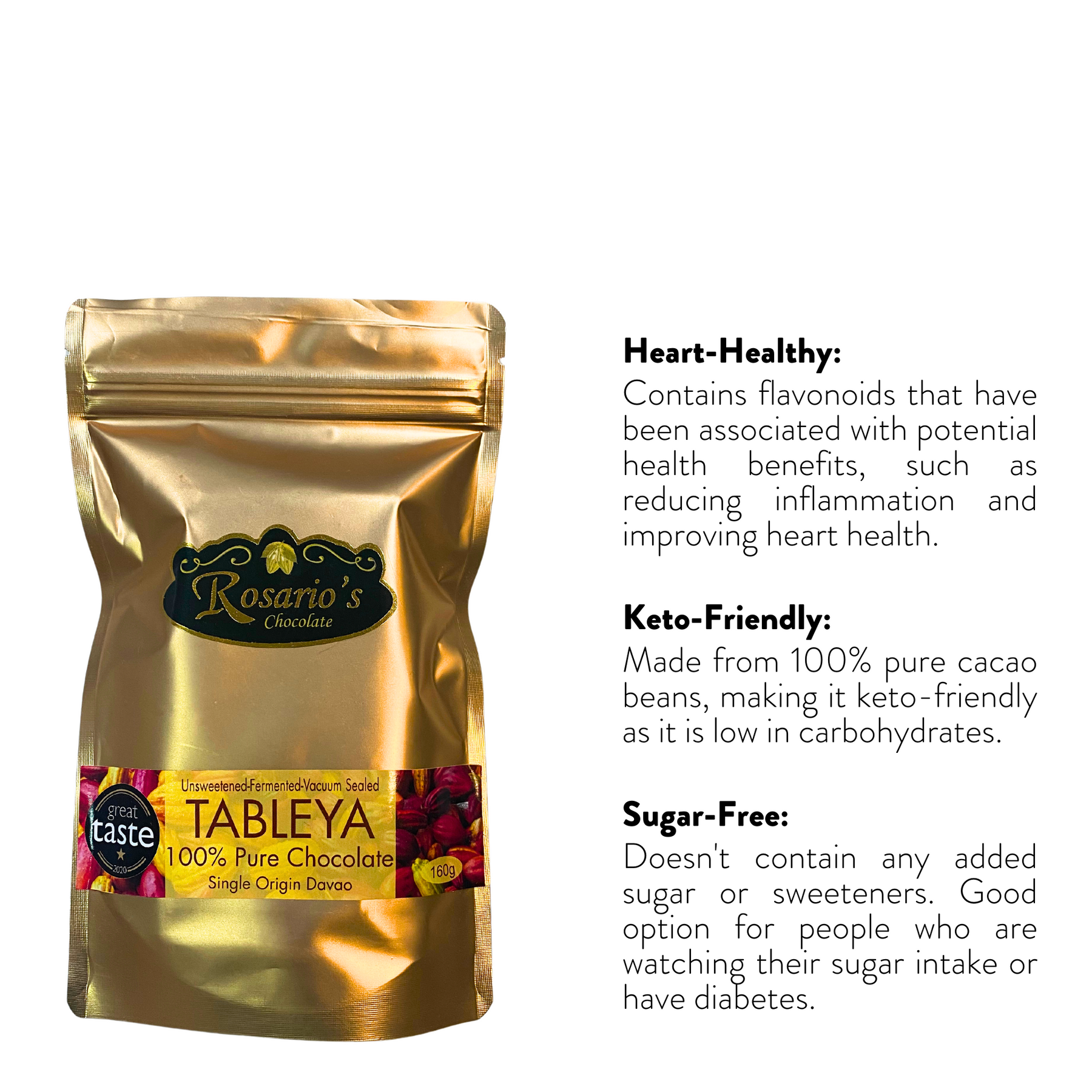 Rosario's - Pure Tablea (100% Pure, Unsweetened) 160g – Cacao Culture