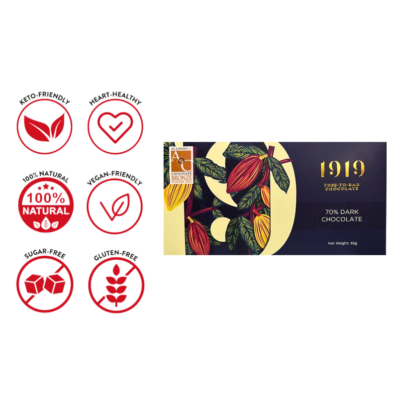 1919 Chocolate - 70% Dark Chocolate 65g