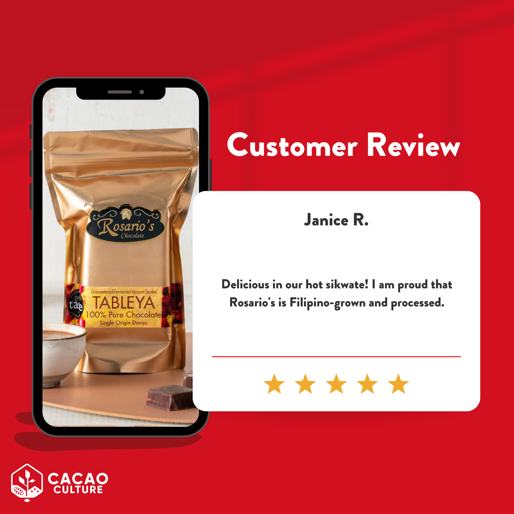 Rosario's - Pure Tablea (100% Pure, Unsweetened) 160g – Cacao Culture