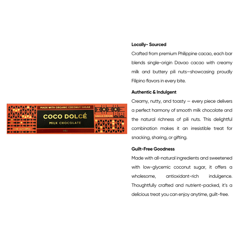 Coco Dolce - Milk Chocolate with Pili Nuts 45g