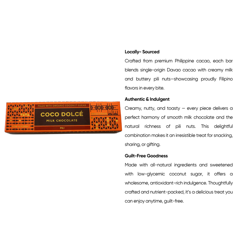 Coco Dolce - Milk Chocolate with Pili Nuts 45g