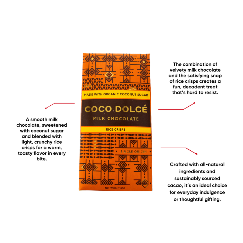Coco Dolce - Milk Chocolate with Rice Crisps 80g