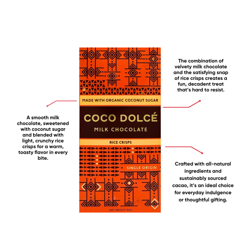 Coco Dolce - Milk Chocolate with Rice Crisps 80g