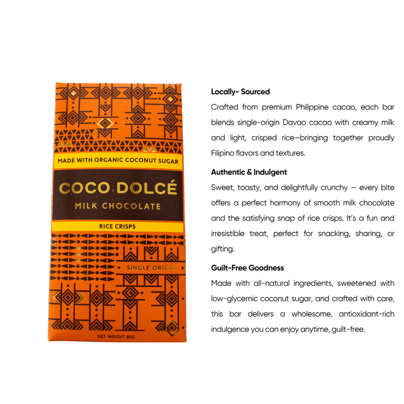 Coco Dolce - Milk Chocolate with Rice Crisps 80g