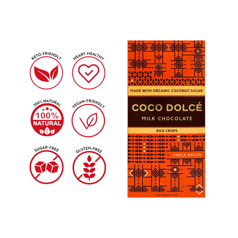 Coco Dolce - Milk Chocolate with Rice Crisps 80g