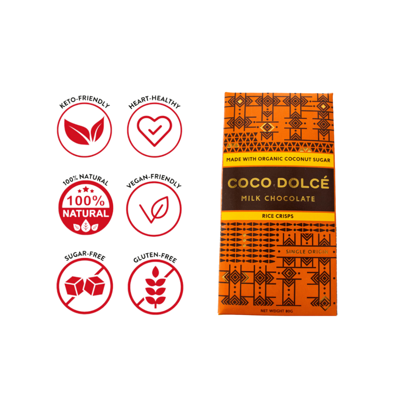 Coco Dolce - Milk Chocolate with Rice Crisps 80g