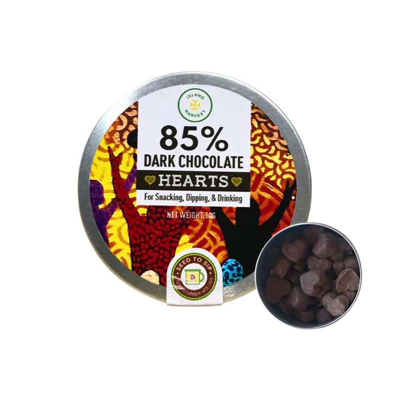 Island Harvest - 85% Dark Chocolate Hearts 50g