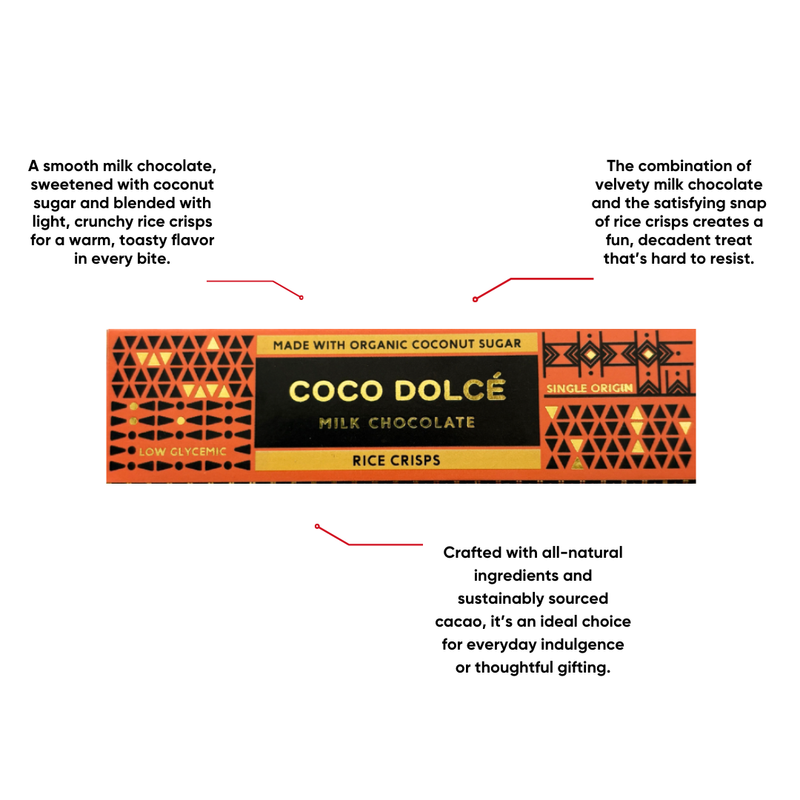 Coco Dolce - Milk Chocolate with Rice Crisps 45g