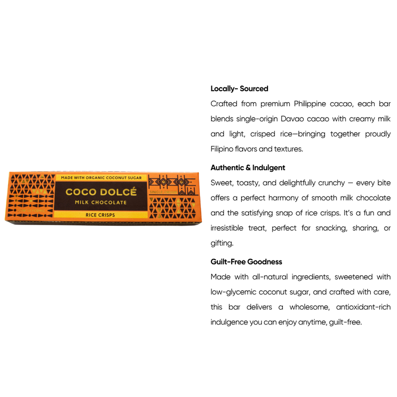 Coco Dolce - Milk Chocolate with Rice Crisps 45g