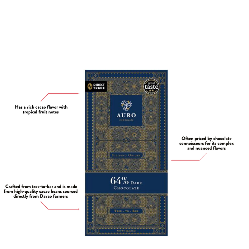 Auro Chocolate - 64% Dark Chocolate Bar 60g