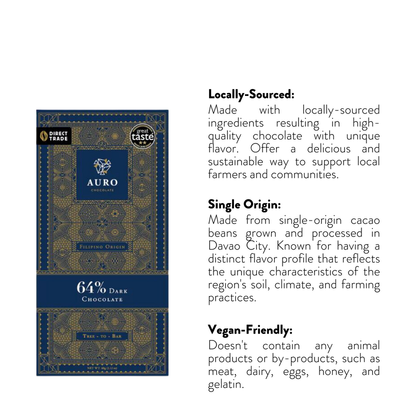 Auro Chocolate - 64% Dark Chocolate Bar 60g