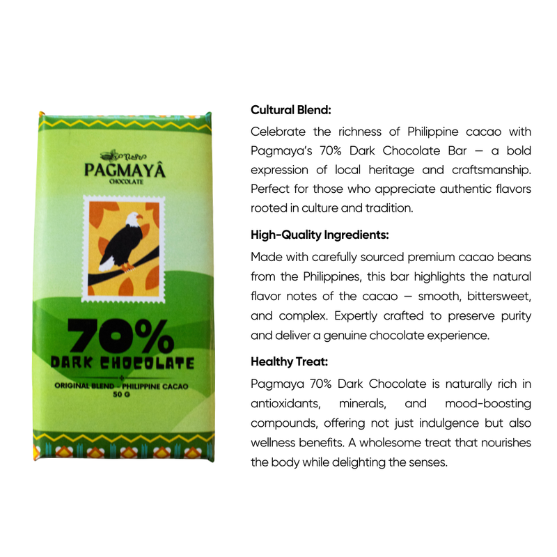 Pagmaya - 70% Dark Chocolate Bar 50g
