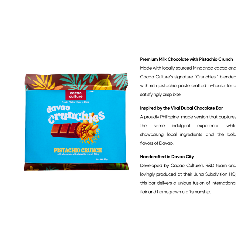 Cacao Culture - Davao Crunchies Pistachio Crunch Milk Chocolate 95g