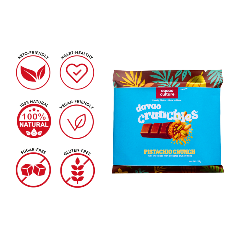 Cacao Culture - Davao Crunchies Pistachio Crunch Milk Chocolate 95g