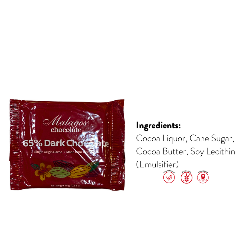 Malagos Chocolate - 65% Dark Chocolate Bar 25g
