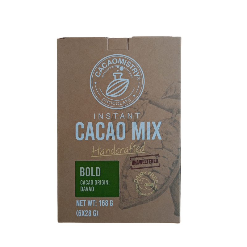 Cacao Mistry - Bold Unsweetened Instant Cacao Drink Box (Davao Origin) - 6 x 28g