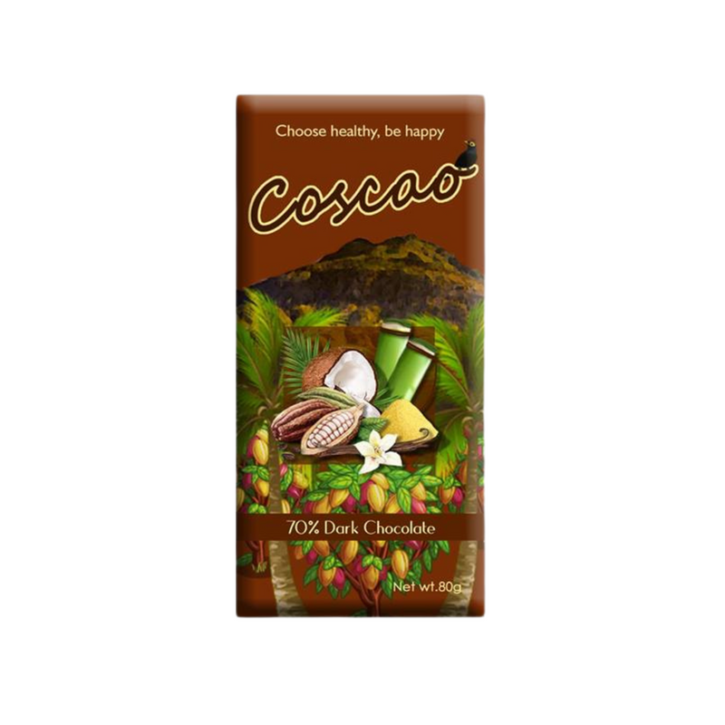 Coscao Chocolate - 70% Dark Chocolate Bar 80g